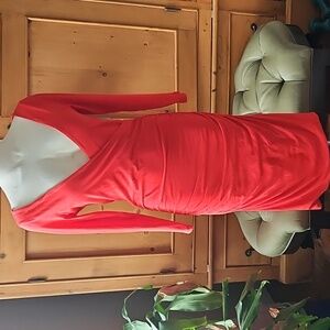 Velvet Knit Red Bodycon  Dress Size S